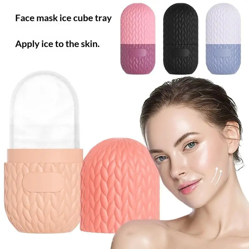 Cube Tray Shape Face Facial Reusable Ice Roller Massage Silicone Face Massage Roller Facial Ice Face Roller Skincare Tool