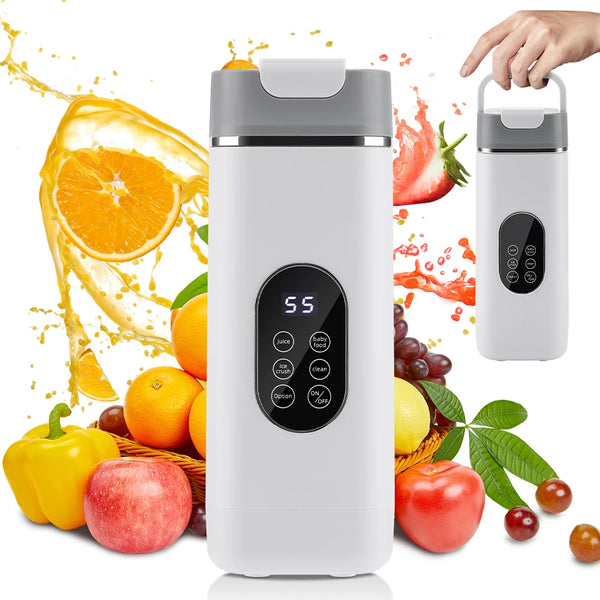 Portable Electric Blender Rechargeable Juicer Hand Blender 12 Blades Crushed Ice 420ML Cup Fruit Juicer Machine Smoothie Maker