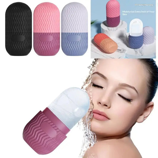 Cube Tray Shape Face Facial Reusable Ice Roller Massage Silicone Face Massage Roller Facial Ice Face Roller Skincare Tool