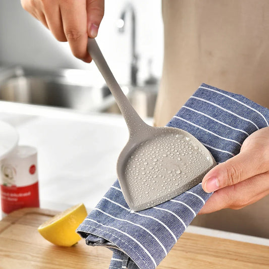 15Pcs Khaki Food Grade Silicone Kitchen Cookware Utensils Turner Spatula Soup Spoon Practical Cooking Tool Kitchenware Set