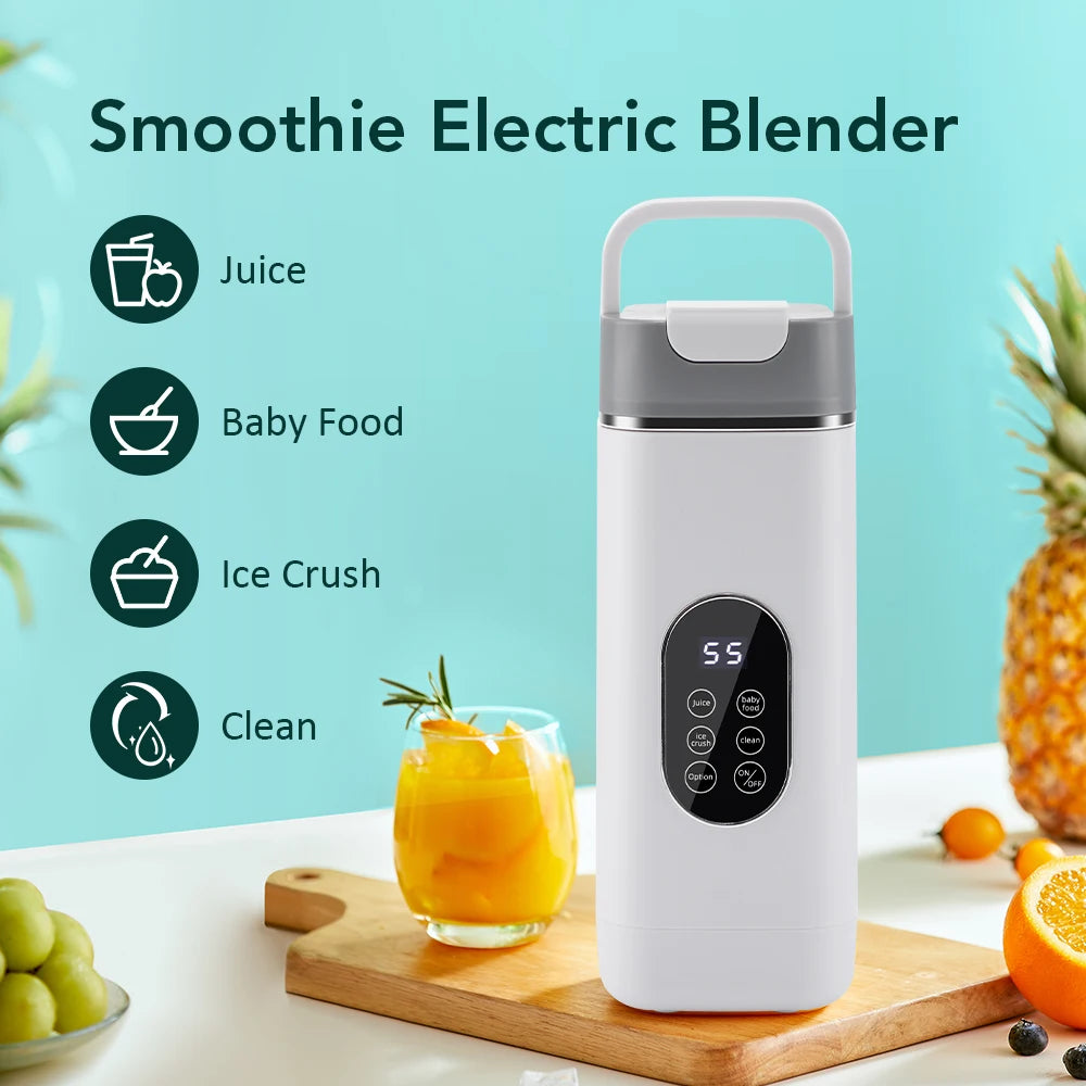 Portable Electric Blender Rechargeable Juicer Hand Blender 12 Blades Crushed Ice 420ML Cup Fruit Juicer Machine Smoothie Maker