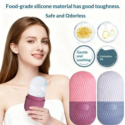 Cube Tray Shape Face Facial Reusable Ice Roller Massage Silicone Face Massage Roller Facial Ice Face Roller Skincare Tool