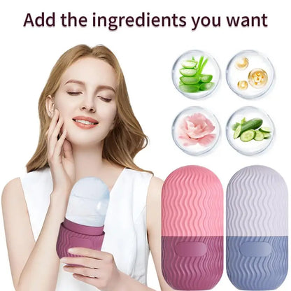 Cube Tray Shape Face Facial Reusable Ice Roller Massage Silicone Face Massage Roller Facial Ice Face Roller Skincare Tool