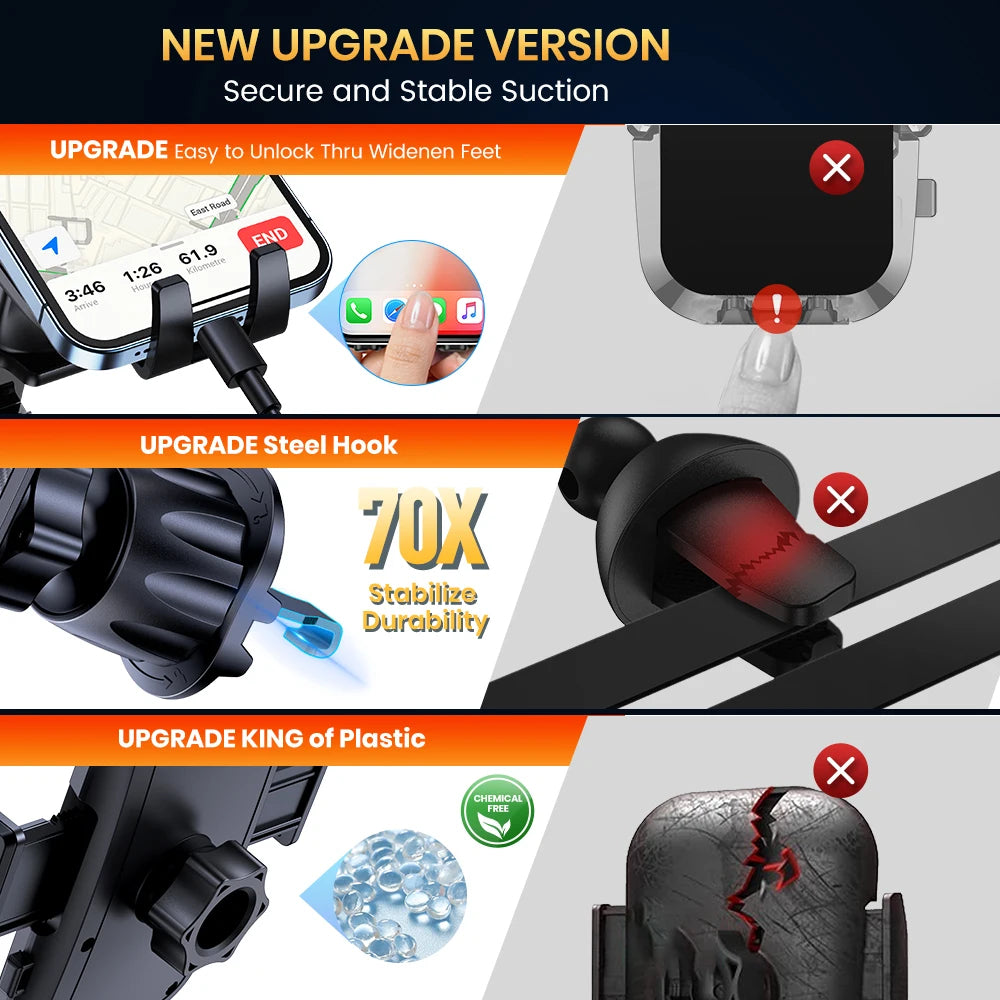 TOPK Air Vent Car Mount,[Big Phones&Thick Case Friendly]Cell Phone Holder for Car Hands Free Clamp Cradle Vehicle for All Phones