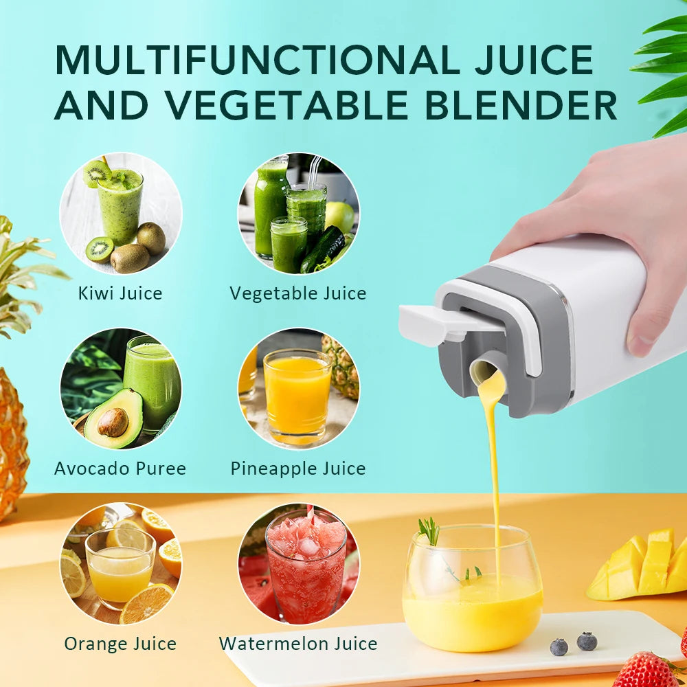 Portable Electric Blender Rechargeable Juicer Hand Blender 12 Blades Crushed Ice 420ML Cup Fruit Juicer Machine Smoothie Maker