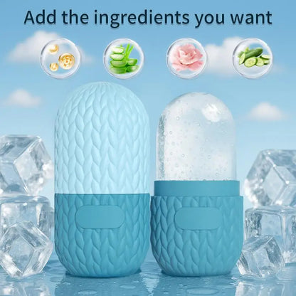Cube Tray Shape Face Facial Reusable Ice Roller Massage Silicone Face Massage Roller Facial Ice Face Roller Skincare Tool