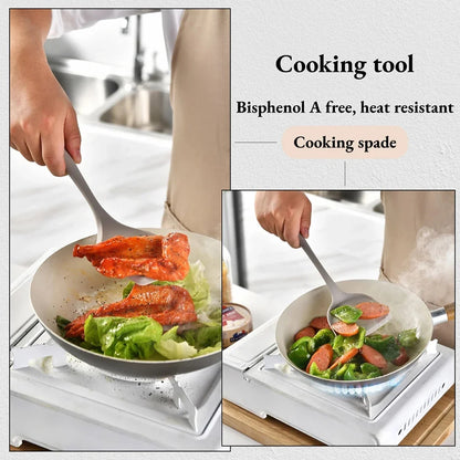 15Pcs Khaki Food Grade Silicone Kitchen Cookware Utensils Turner Spatula Soup Spoon Practical Cooking Tool Kitchenware Set