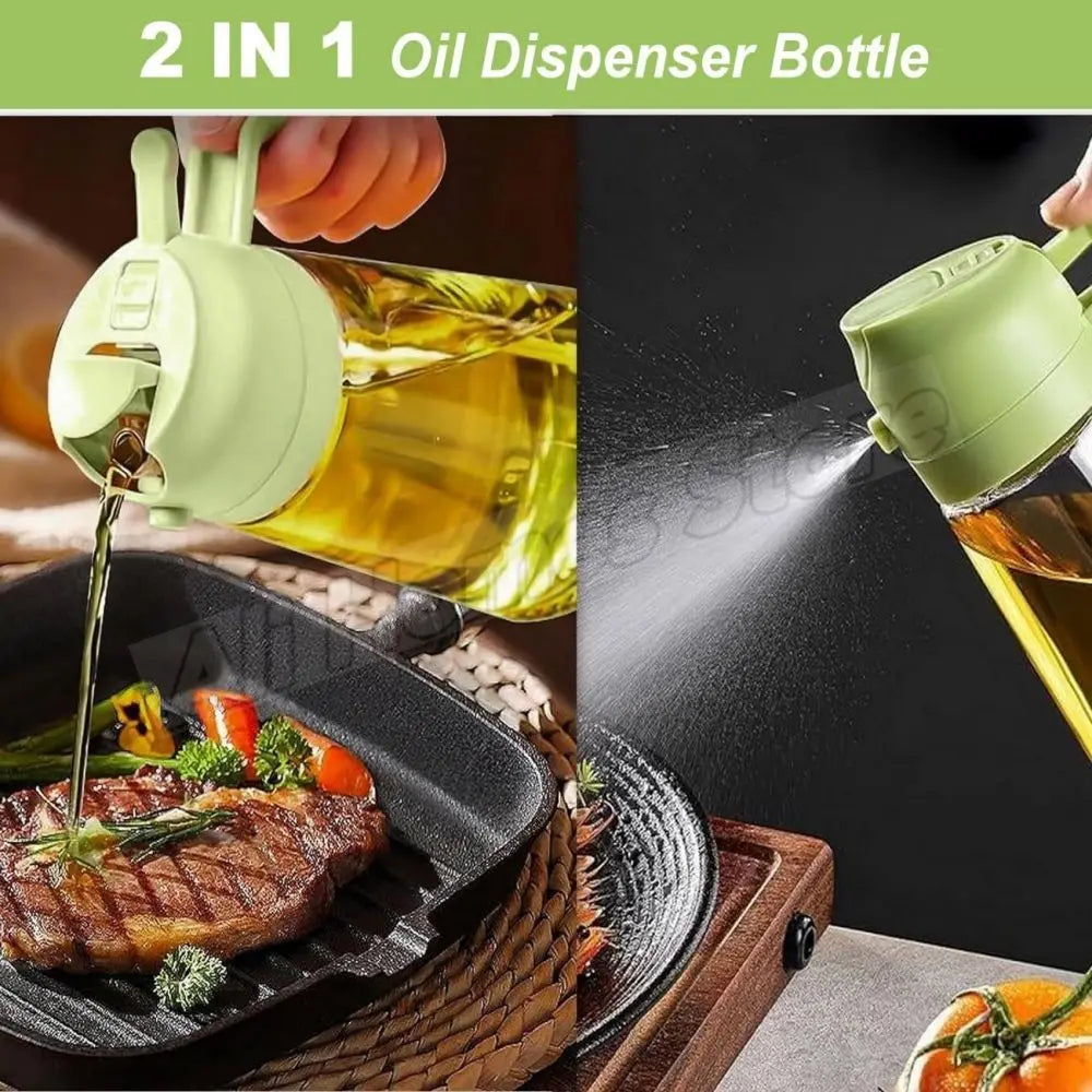2IN1 Replacement for Oil Take Dispenser Mister Plastics Bottle with 2pcs Brush Spray Pour Cooking Spritzer BBQ Oil Spray Bottle