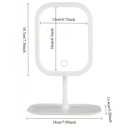 1PCS LED Makeup Mirror, Touch Control 3 Light Modes, Rechargeable Portable Vanity Mirror with Stand & Foldable Design