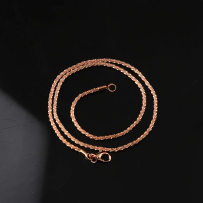 LUXUKISSKIDS 2.2mm Width Solid Cauliflower Chain Clavicle Choker for Woman Rosegold Color Stainless Steel Minimalist Necklaces