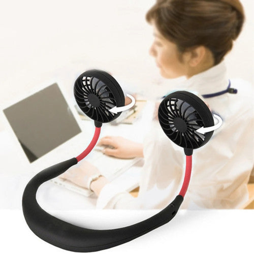 Portable Hand Free Neck Fan, USB Hanging Neck Fan, 360 Degree Free Rotation, Handheld Personal Cooling Fan, Wearable Neck Fan Suitable for Travel, Sports, Office